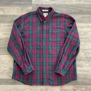 LL Bean Scotch Flannel Shirt Men’s XL Trad. Fit Red Green Black Plaid 228061